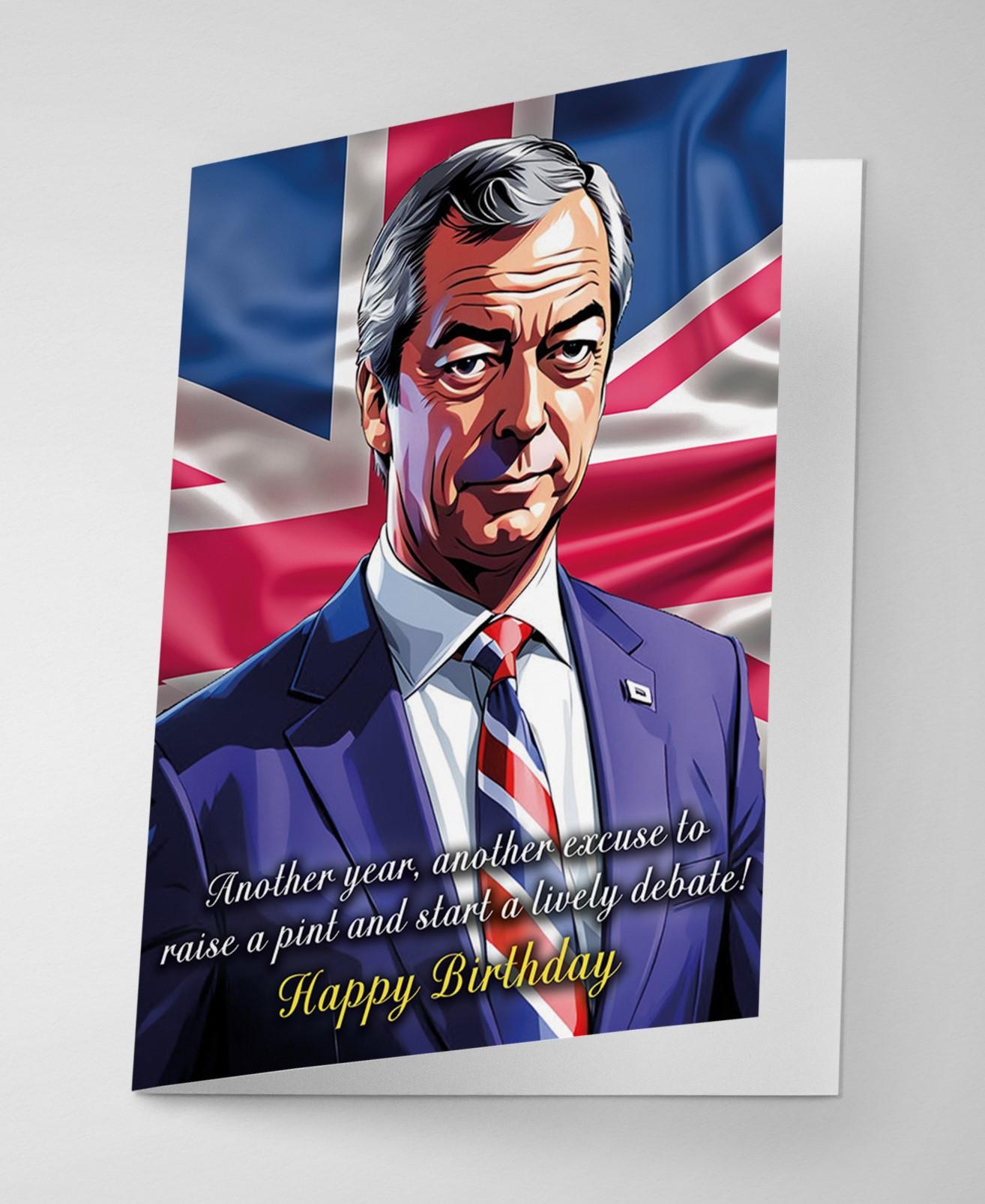 Personalised Nigel Farage Birthday Card