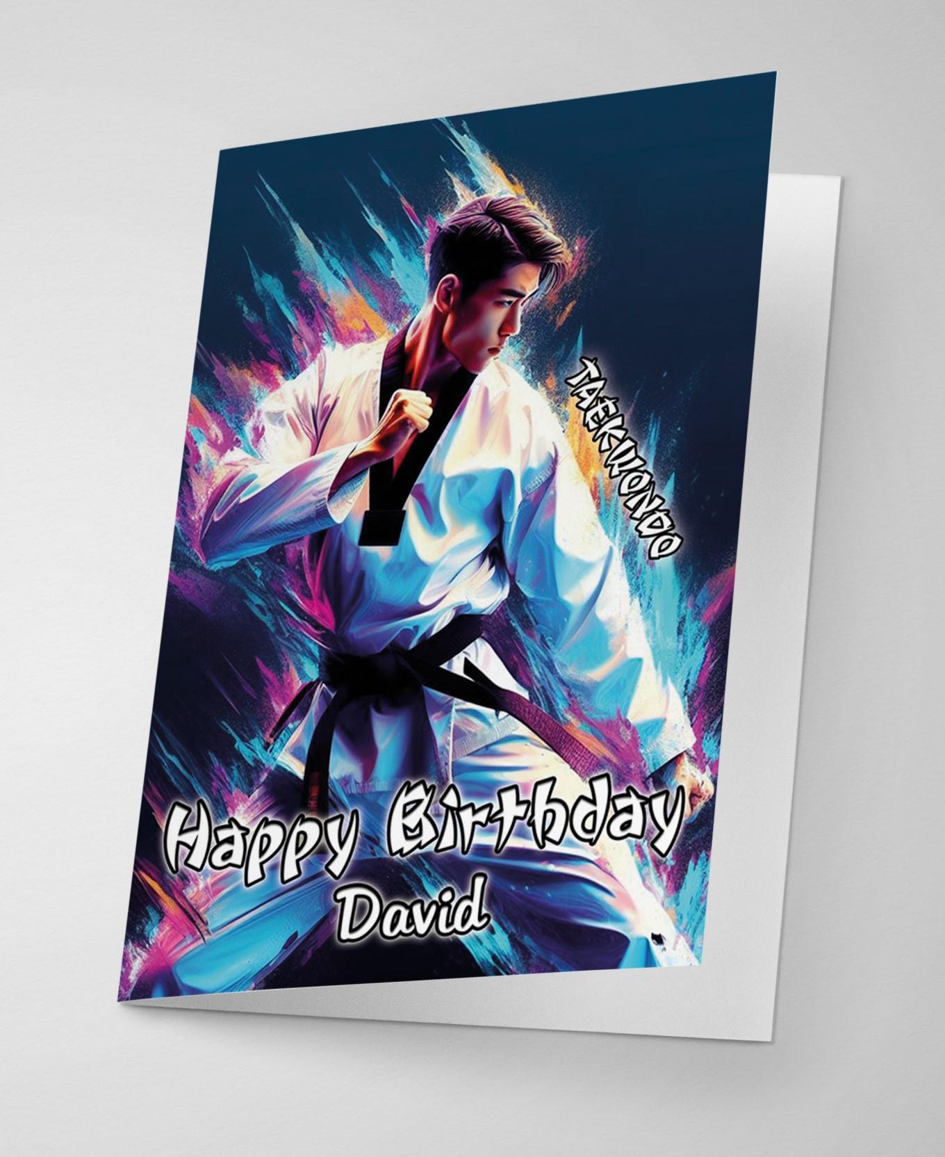 Personalised Taekwondo Birthday Card Martial Arts Karate