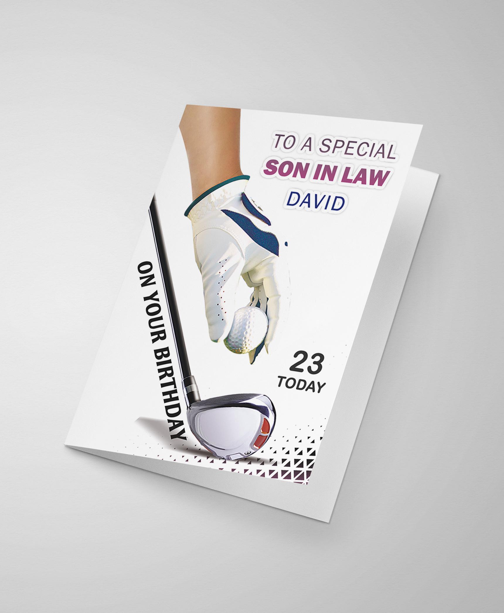 Personalised Golfer Birthday Card