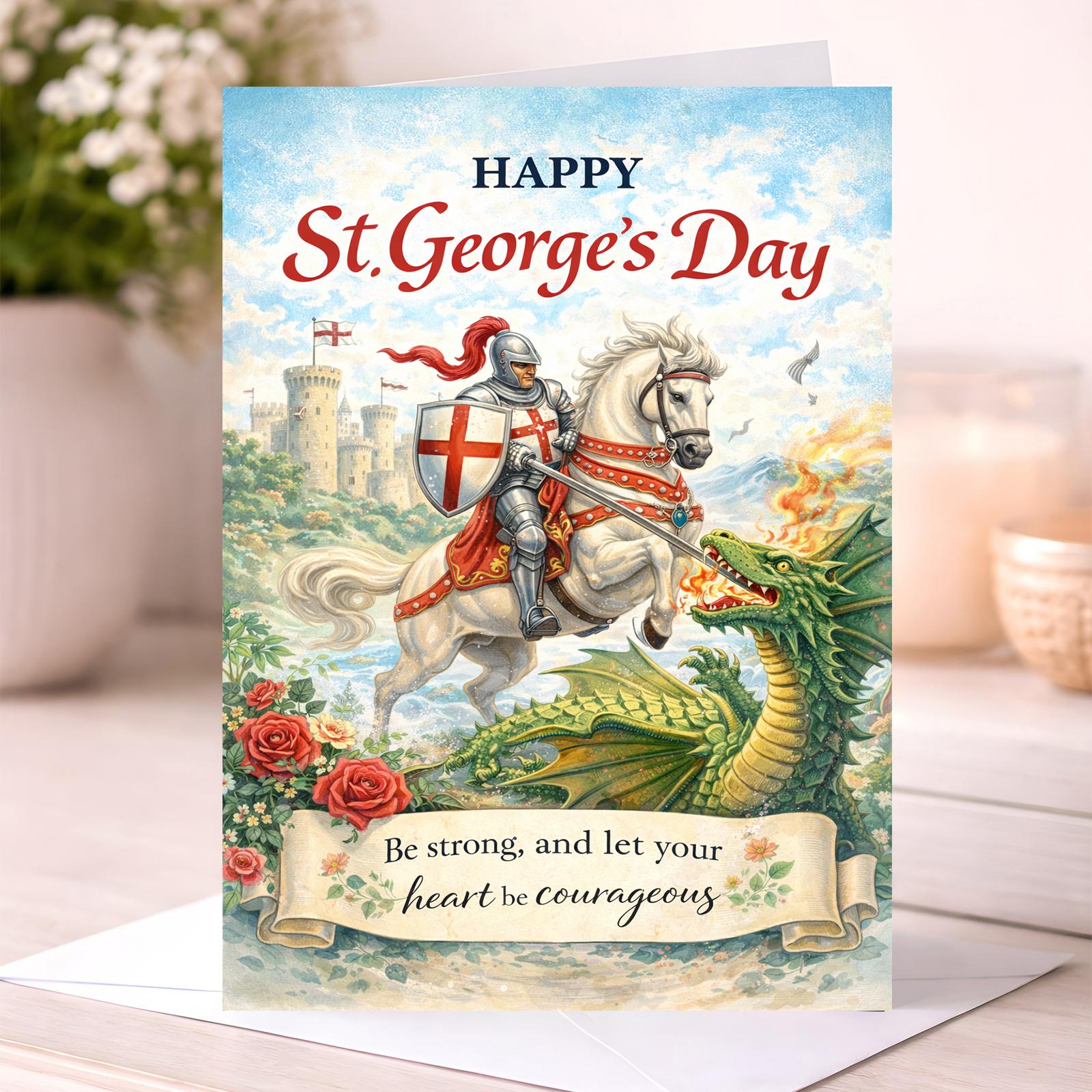 St George’s Day Card – Happy St George’s Day England Greeting Card